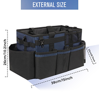 Sac de rangement portable bleu marine avec poignées et bandoulière pour les femmes de ménage