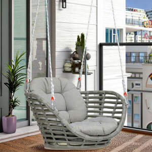 Chaise suspendue d'extérieur de style moderne pour cour N2008D, balançoire double pendule Homo <span class=keywords><strong>Sapiens</strong></span> - Product Image 4