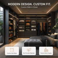 Ensemble de meubles de chambre à coucher de luxe pour chambre principale et hôtel avec armoire, commode, rangement, lit king size, design moderne