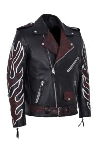 Chaqueta con Capucha para Hombre, Personalizada, 100% Cuero Nappa Rojo Genuino, Estilo con Capucha, Herrajes YKK, Marca Privada OEM/ODM - Product Image 3