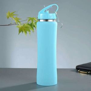 Botella de Agua Reutilizable para Actividades al Aire Libre, 600ml 750ml, Acero Inoxidable, Aislamiento al Vacío, Botella Deportiva con Pajita, Llavero y Tapa Antiderrames - Product Image 3