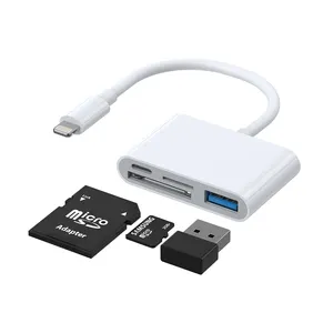 Lecteur de carte SD USB Joyroom Adaptateur de carte USB L vers SD TF Multi 2 en 1 Lecteurs de carte mémoire externes portables