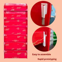 Enveloppe rouge pur présentoir étagère en papier ondulé écologique Style moderne vente en gros au détail en Stock