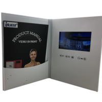 Brochure d'entreprise vidéo numérique à couverture rigide innovante de 7 pouces Carte de voeux vidéo LCD faite à la main Matériel en papier Nouvelles idées