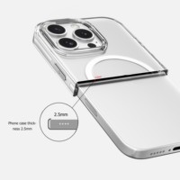 GSCASE Coque rigide en PC anti-jaunissement 2,5 mm pour iPhone 18 Pro Max 17, bleu glace cerise, nouvelle coque magnétique avec protection de l'appareil photo