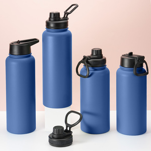 Logo personalizzato in acciaio inox vuoto 32oz bottiglia da palestra con coperchio di paglia isolato bottiglia da palestra per bevande fredde - Product Image 4