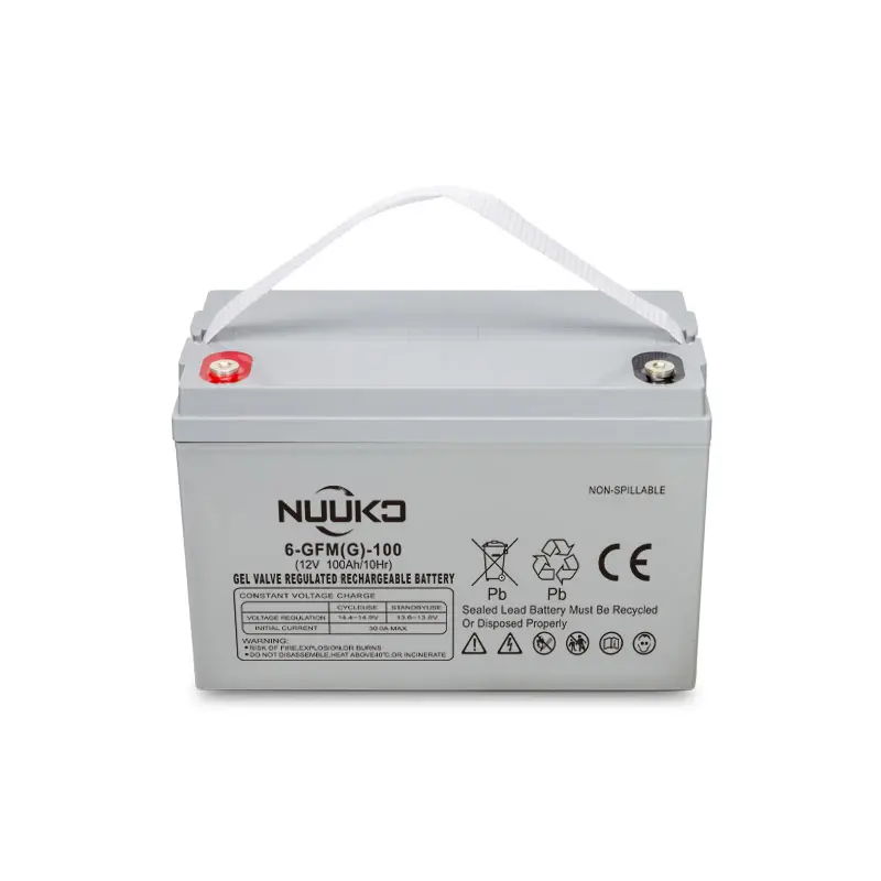 Nuuko chì axit có thể sạc lại pin 12V 100AH Gel pin dây chuyền sản xuất tại Trung Quốc cho năng lượng mặt trời hệ thống