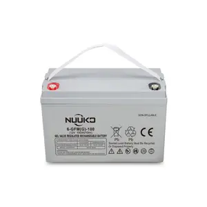 NUUKO עופרת חומצה נטענת סוללה 12V 100Ah ג 'ל סוללה ייצור קו בסין עבור מערכת שמש