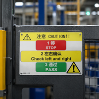 Panneaux d'avertissement métalliques personnalisés avec logo, panneau de sécurité en aluminium, plaque de précaution industrielle bilingue chinois-anglais pour l'utilisation des machines