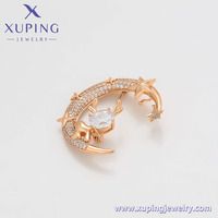 Broches de Noël unisexes Xuping Jewelry tendance en cuivre plaqué or 18 carats avec zircon cubique synthétique