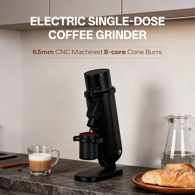 Professional Electric Coffee Grinder 63mm Conical Burr Coffee Grinder for Households