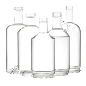Glass Bottle Manufacturer Custom Empty Crystal Glass Wine Bottles 500ml 750 ml