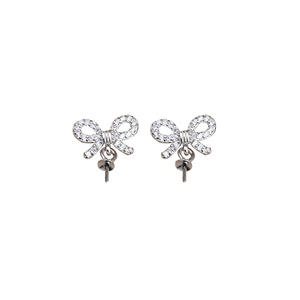 Boucles d'oreilles en argent S925, nœud baroque, support vide, bricolage, grandes perles, 8-14, accessoires en perles, support vide baroque, bricolage, grandes perles, perles - Product Image 5