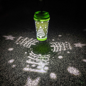 โคมไฟฉายภาพบนแก้วแบบกำหนดเองได้ ไฟ LED พกพาสำหรับตั้งแคมป์ โคมไฟแขวนตกแต่งกลางแจ้ง แสงสีขาว กันน้ำ ใช้พลังงานจากแบตเตอรี่ - Product Image 2