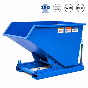 Vente chaude Bacs de trémie en acier de grande capacité robustes pour chariot élévateur à fourche Benne basculante <span class=keywords><strong>Poubelle</strong></span> Sauts Trémie de déchargement automatique en acier - Product Image 1