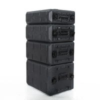 Profondeur 2U 6U 8U 12U 14U 16U PE 4U Étui de vol en plastique Antichoc Boîtier de serveur Rack en plastique dur 16U Étui de vol en rack avec roues