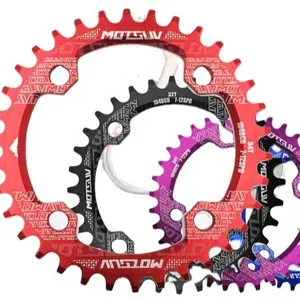 Colorful Bicycle Chain Wheel Narrow Wide 104 BCD 32/34/36/38T Circular MTB Bike Crankset Plate