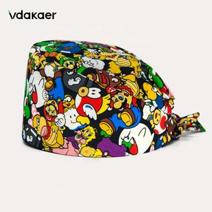 Boné de Enfermagem com Estampa de Desenho Animado Adorável, Estilo Brat, Touca Cirúrgica Fofa e Moderna para Enfermeiros e Enfermeiras - Product Image 1