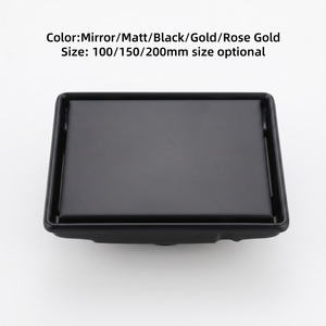 Sifone doccia quadrato nero opaco commerciale personalizzato in acciaio inossidabile 150mm con inserto per piastrelle 2-in-1 anti-odore per cucina e bagno - Product Image 3