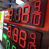 Affichage LED 7 Segments pour Prix du Gazole Extérieur, Écran Vert Rouge 8.88 9/10, Étanche IP65, Panneau de Station-Service, SDK OEM