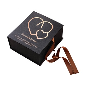 Small black cardboard paper box custom logo boxes for gift pack