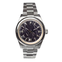 Montre analogique à mouvement à quartz Citizen entièrement en acier inoxydable, cadran antique, bracelet de 20 mm, logo de marque personnalisé, résistante à l'eau 5 BAR pour hommes