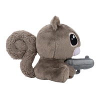 Jouets en peluche d'anime personnalisés, écureuil géant avec un pistolet, poupée en peluche, coton doux rembourré de PP pour les fêtes, mascotte de lit, literie