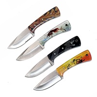 Couteau utilitaire d'extérieur avec manche coloré lame fixe pour la chasse et le camping bricolage de qualité OEM personnalisable