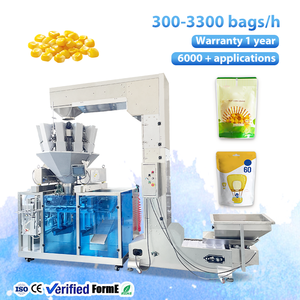 Machine de remplissage et de scellage entièrement automatique pour sachets préformés, idéale pour l'emballage de sucre, sel, riz, haricots et céréales - Product Image 1