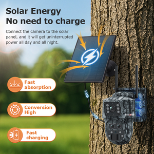 Sectec 2025 ngụy trang ba ống kính Dual View PTZ 4G Mạng máy ảnh PIR con người phát hiện IP66 không thấm nước CCTV năng lượng mặt trời máy ảnh - Product Image 5