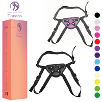 Correa en Dildo Bondage Pantalones Productos para adultos Pantalones de tiras Correa Dildo Correa fija Pantalones de cuero Tamaño ajustable Lesbianas Juguetes sexuales