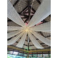 Décoration de plafond de mariage colorée en soie glacée, rideaux de plafond en forme de vague pour événements de mariage