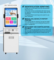 Kiosque de paiement par carte avec scanner de code QR, lecteur de carte d'identité et de passeport, kiosque en libre-service pour l'enregistrement, impression A4 pour hôtel, hôpital, aéroport