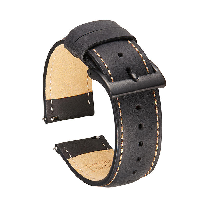 Black + brown thread + black buckle