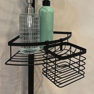 Support <span class=keywords><strong>de</strong></span> salle <span class=keywords><strong>de</strong></span> bain élégant en acier inoxydable <span class=keywords><strong>noir</strong></span> Caddy <span class=keywords><strong>de</strong></span> <span class=keywords><strong>douche</strong></span> d'angle télescopique réglable à 4 niveaux - Product Image 5