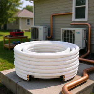 Juego de Tuberías para Mini Split de 50 Pies, 1/2 Pulgada de Diámetro Exterior, Aislamiento de Polietileno Blanco para Sistemas HVAC - Product Image 2