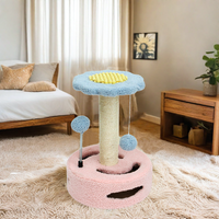 Bingkai panjat kucing lucu tahan lama dengan desain bunga matahari pohon kucing & goresan