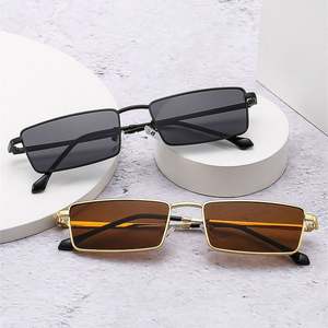 Lunettes de soleil rectangulaires à petite monture pour hommes et femmes, logo personnalisé, nouvelle mode 2025, UV400, en alliage, style carré - Product Image 5