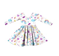 Robe décontractée smockée pour filles, motif floral doré, pour enfants de 2 à 14 ans, collection automne-hiver, livraison directe, prête à expédier (RTS)