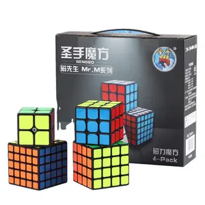 SENGSO Hot Sale Magnético 2x2 3x3 4x4 5x5 Cubo Mágico Preto Durável Brinquedos Educativos Velocidade Cubos 3d Magic Puzzle Cube