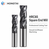 Fraise à queue en carbure HRC 65 à 4 dents, fraise carrée pour acier inoxydable, outils CNC à revêtement NACo bleu, acier au tungstène micro-grain