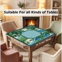 Tapis de jeu de Mahjong américain antidérapant et insonorisant en caoutchouc, motif Plage Tropicale et Palmiers, pour soirées de jeu à domicile