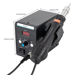 Pistola de Aire Caliente Digital de 700W con Temperatura Ajustable y Pantalla Digital, Estación de Retrabajo SMD con Boquillas para Desoldar 858D - Product Image 3