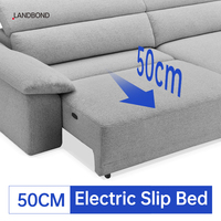 Canapé d'angle électrique convertible de luxe à une touche, en tissu, avec système de tirage électrique, 3 places, convertible en lit, pour hôtel