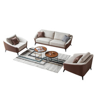 Ensemble de canapé de bureau modulaire simple Foshan, table basse, mobilier moderne pour la maison, panneau métallique, cuir, détente, réception d'entreprise, bureau