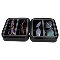 Étuis pour lunettes de soleil double couche à 4 fentes Ensemble d'emballage de montures optiques Boîte à lunettes Accessoires pour lunettes Rangement des lunettes
