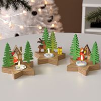 Cetakan Silikon Tempat Lilin Bintang Malaikat Rusa Pohon Natal, Cetakan Papan Sisipan Resin Plester DIY