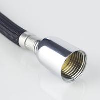 Tuyau flexible tressé en PVC noir et nylon F1/2" pour robinets de cuisine extractibles