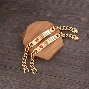 กำไลข้อมือแจ้งเตือนทางการแพทย์ Lanson DIY ขายส่ง กำไลสัญลักษณ์ทางการแพทย์สแตนเลสขนาด 12 มม. กำไลข้อมือแจ้งเตือนทางการแพทย์แบบ DIY - Product Image 3