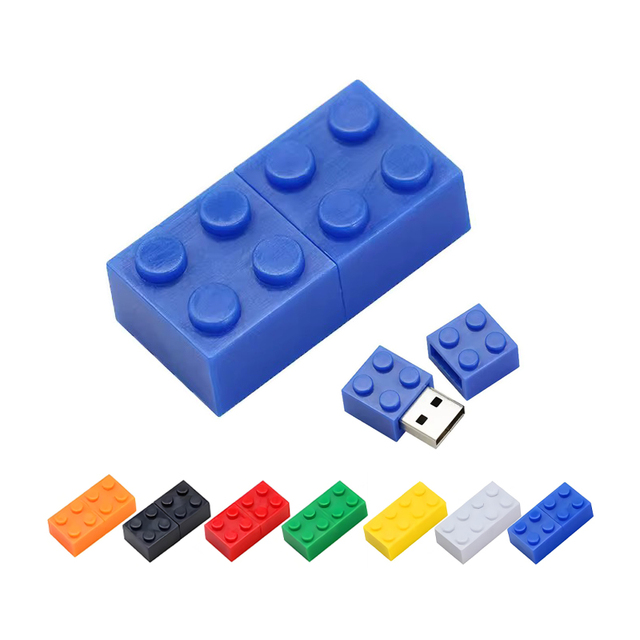 Custom Logo Plastic Building Blocks USB Flash Drive 2.0 8GB 16GB 32GB Pen Drive 3.0 64GB 128GB Promotional USB Thumb Drive